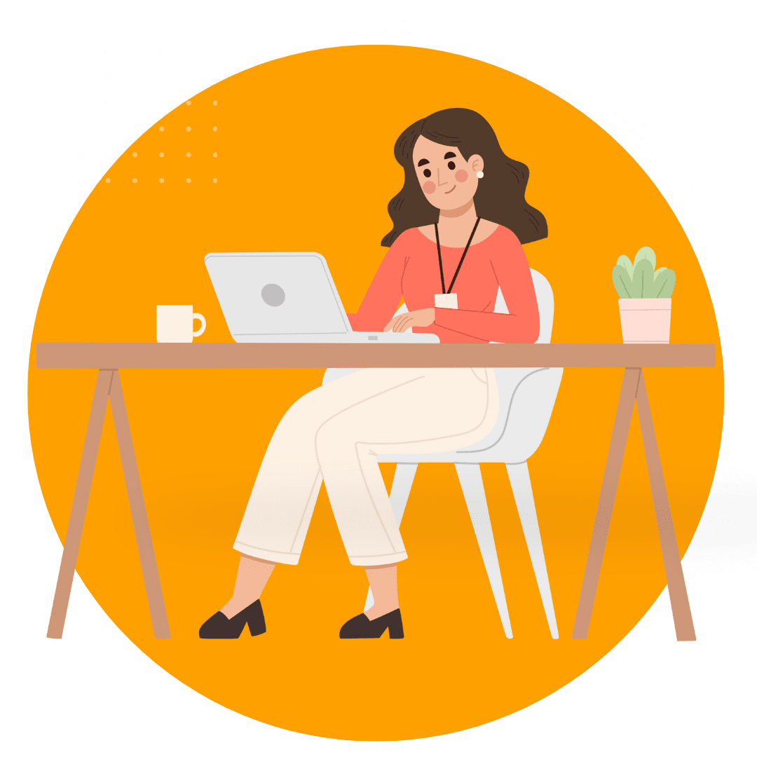 Girl working on desk graphics